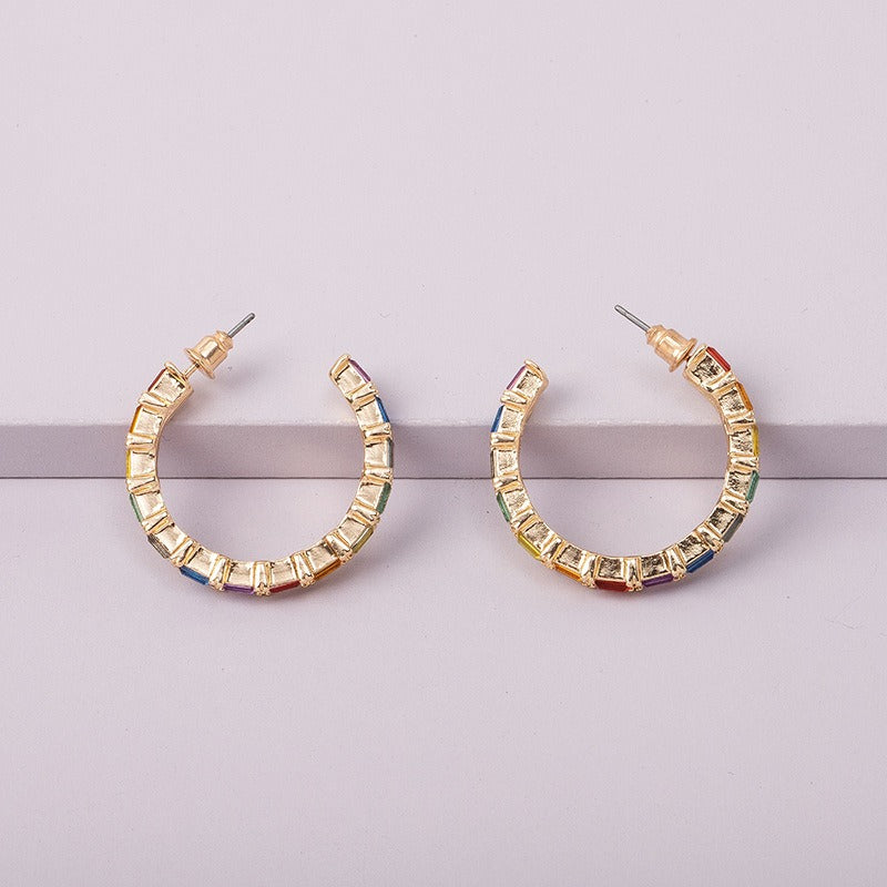 18K Gold Multi-Colored Gem-Set Earrings - Damned Threads